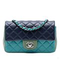 Second hand Chanel Classic Single Flap Mini Lambskin Leather Matelassè Shoulder Bag Tricolor - Tabita Bags
