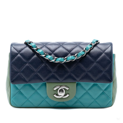 Second hand Chanel Classic Single Flap Mini Lambskin Leather Matelassè Shoulder Bag Tricolor - Tabita Bags