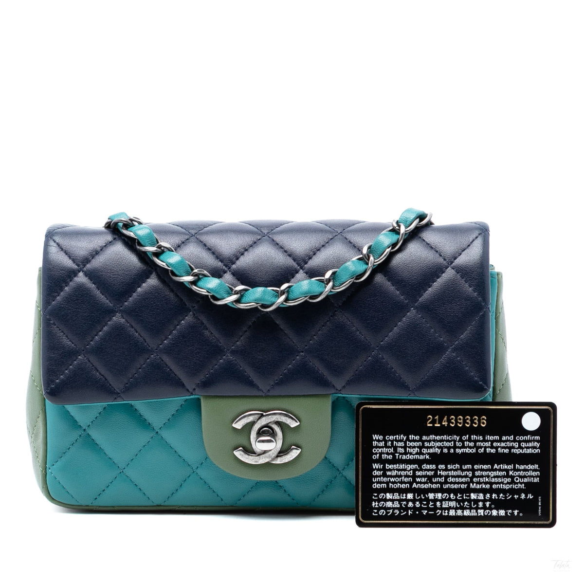 Second hand Chanel Classic Single Flap Mini Lambskin Leather Matelassè Shoulder Bag Tricolor - Tabita Bags