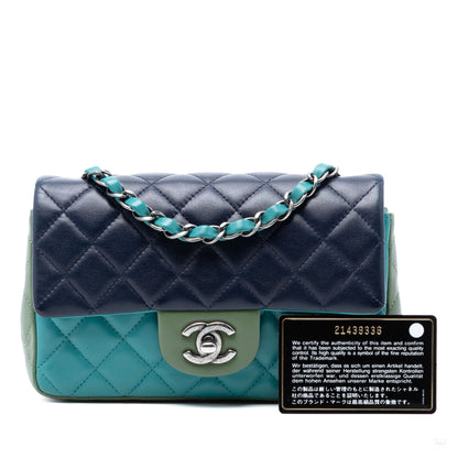 Second hand Chanel Classic Single Flap Mini Lambskin Leather Matelassè Shoulder Bag Tricolor - Tabita Bags