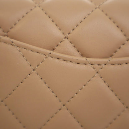 Second hand Chanel Classic Single Flap Mini Lambskin Leather Pearl Crush Matelassè Shoulder Bag Beige - Tabita Bags