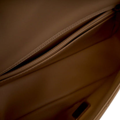 Second hand Chanel Classic Single Flap Mini Lambskin Leather Pearl Crush Matelassè Shoulder Bag Beige - Tabita Bags