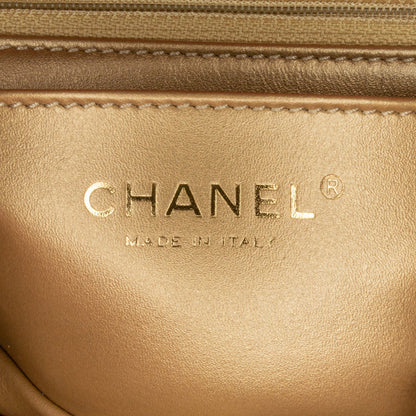 Second hand Chanel Classic Single Flap Mini Lambskin Leather Pearl Crush Matelassè Shoulder Bag Red - Tabita Bags