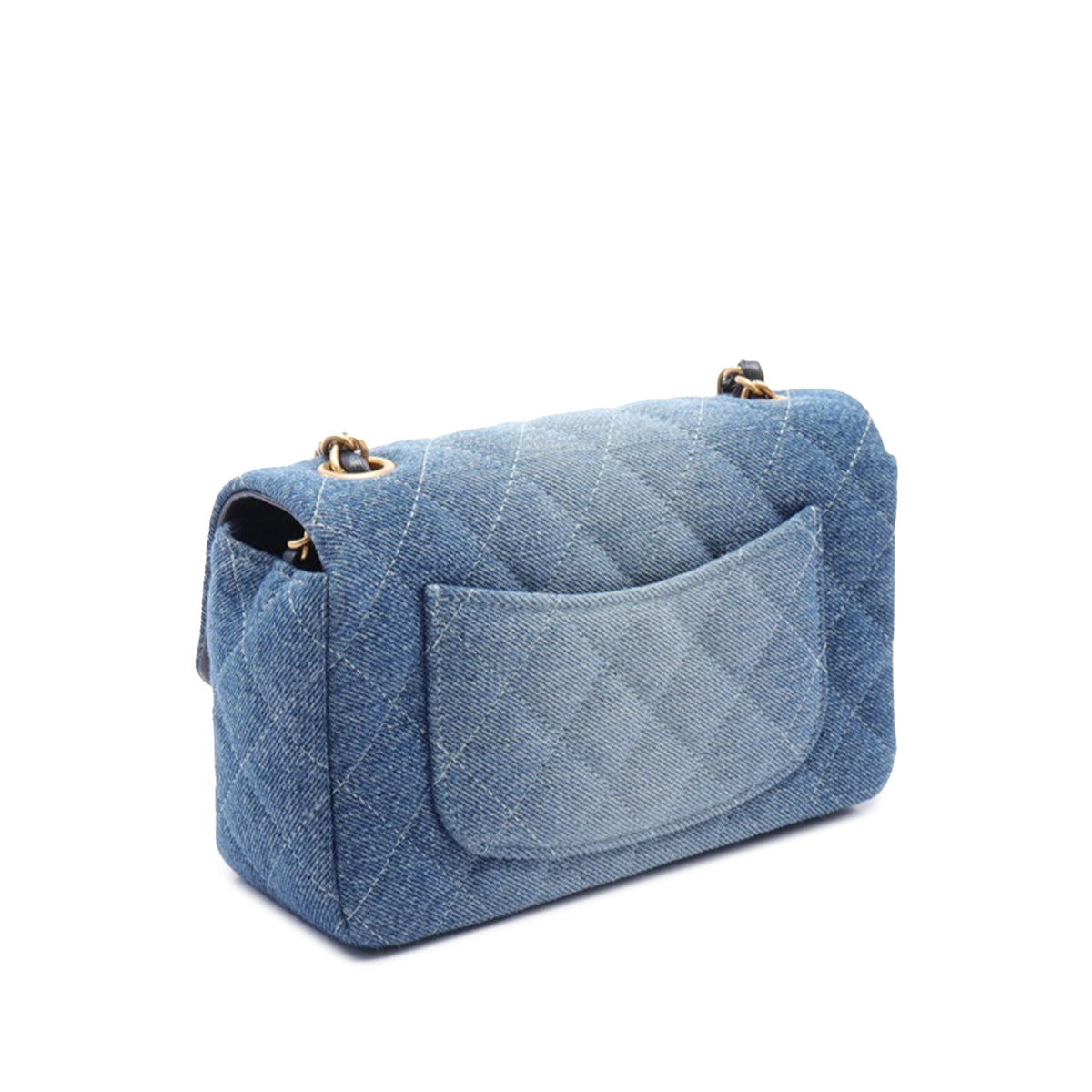 Second hand Chanel Classic Single Flap Mini Matelassè Denim 2 - Ways Flap Shoulder Bag Blue - Tabita Bags