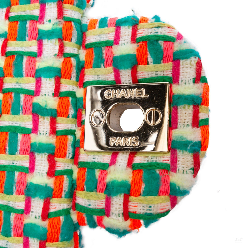 Second hand Chanel Classic Single Flap Mini Tweed Matelassè Shoulder Bag Multicolor - Tabita Bags