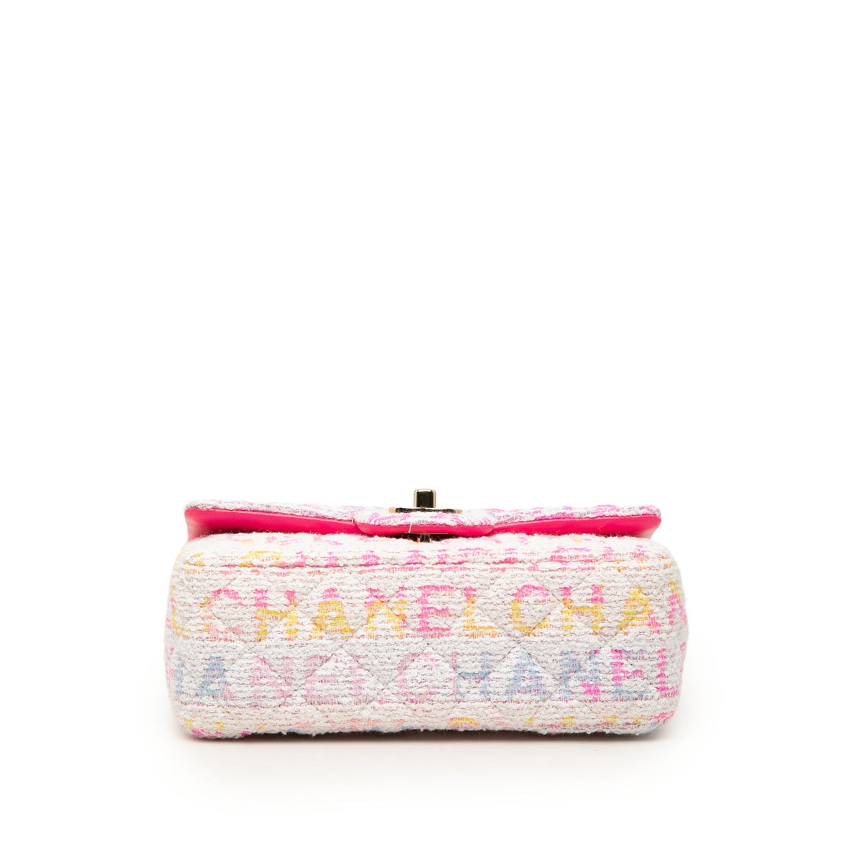 Second hand Chanel Classic Single Flap Mini Tweed Matelassè Shoulder Bag Multicolor - Tabita Bags