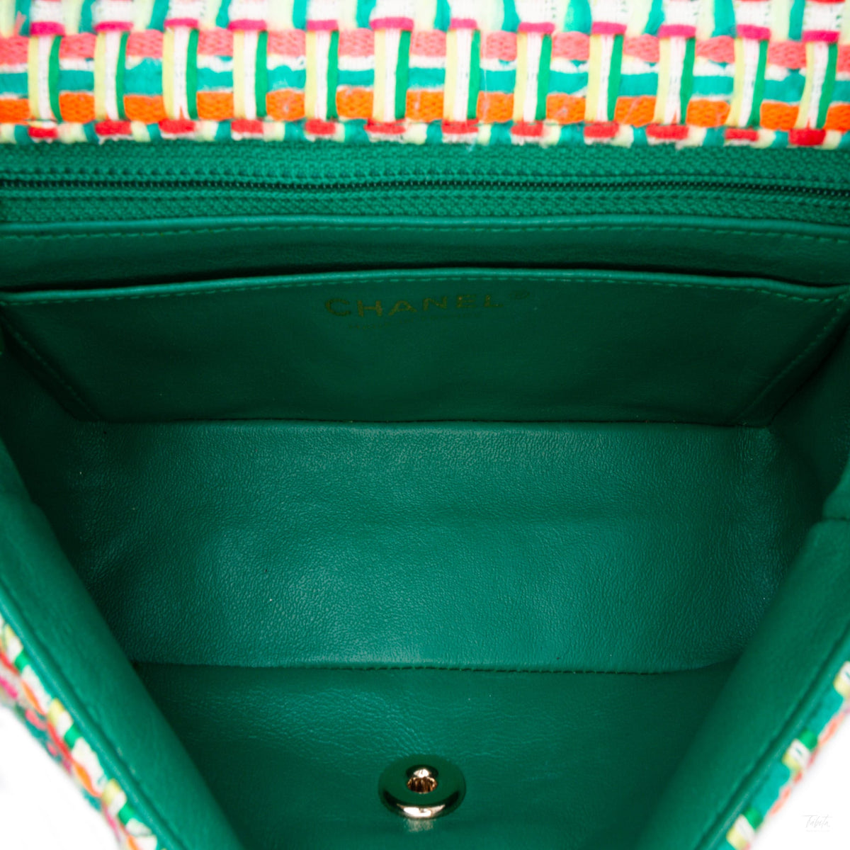Second hand Chanel Classic Single Flap Mini Tweed Matelassè Shoulder Bag Multicolor - Tabita Bags