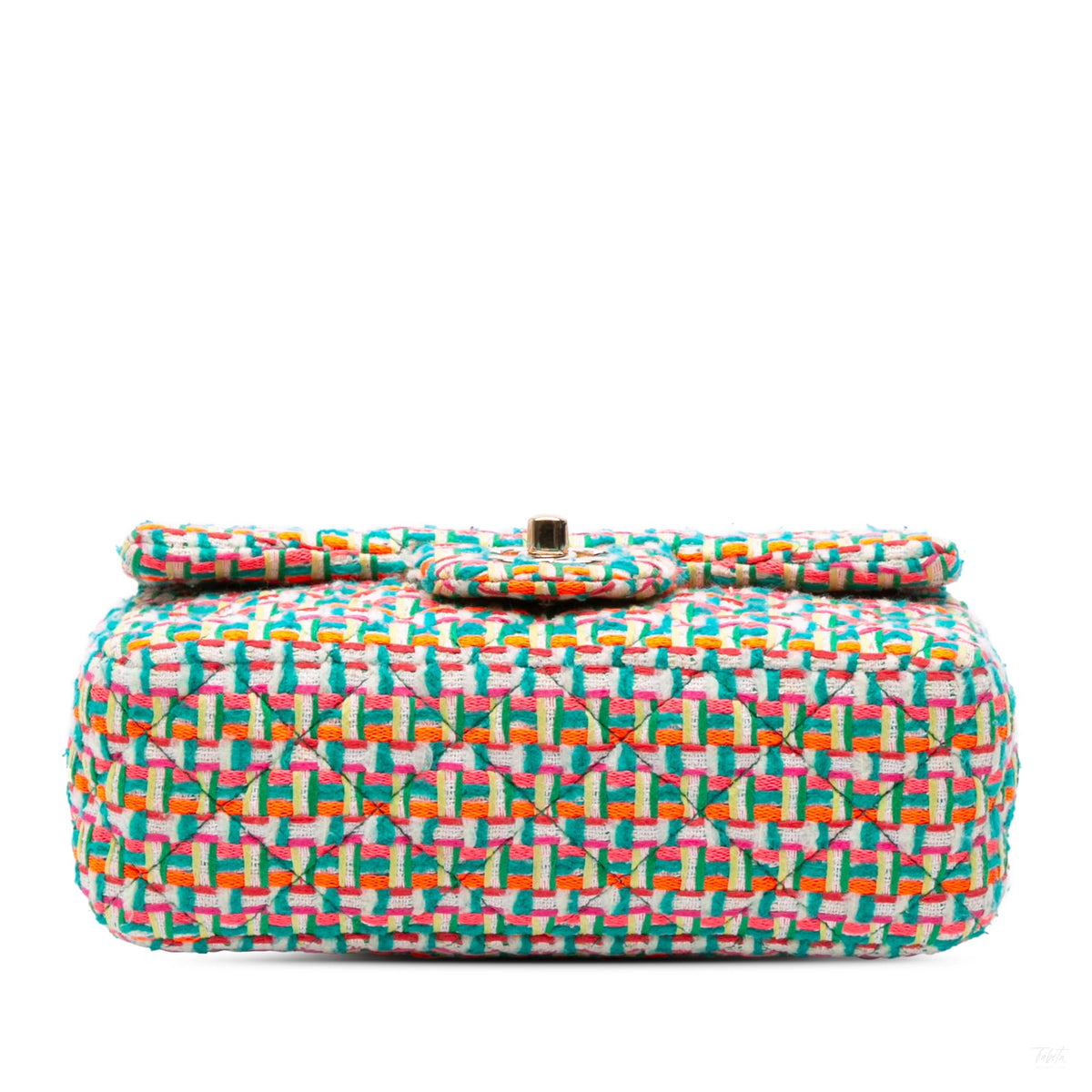 Second hand Chanel Classic Single Flap Mini Tweed Matelassè Shoulder Bag Multicolor - Tabita Bags