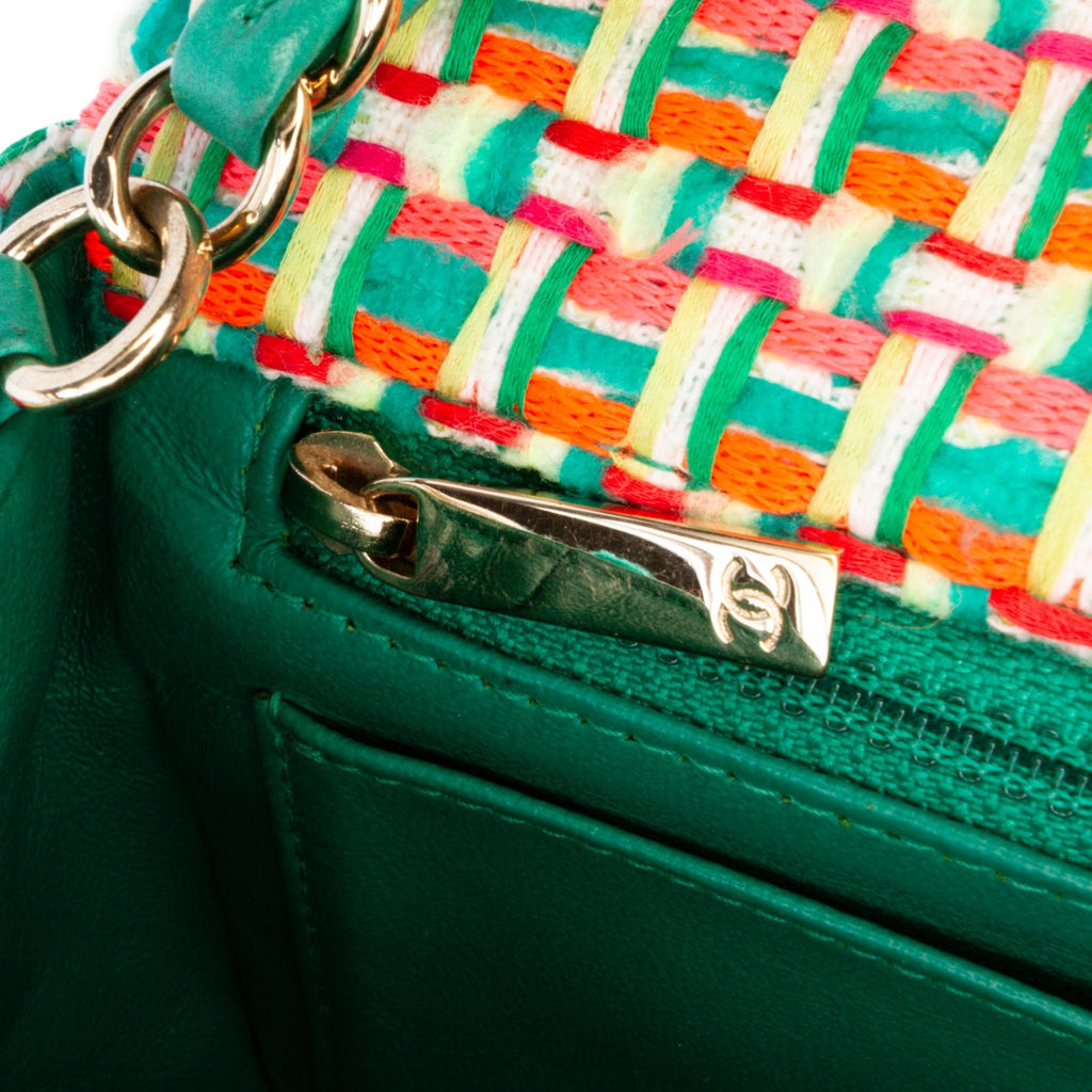 Second hand Chanel Classic Single Flap Mini Tweed Matelassè Shoulder Bag Multicolor - Tabita Bags