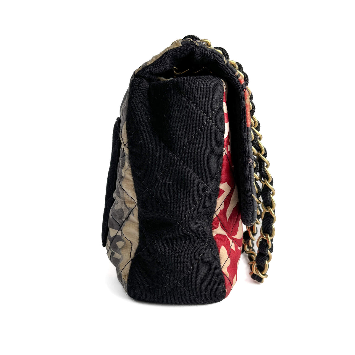 Second hand Chanel Classic Single Flap Patchwork Matelassè Cotton 2 - Ways Flap Crossbody Multicolor - Tabita Bags