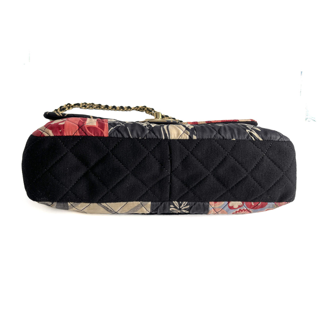 Second hand Chanel Classic Single Flap Patchwork Matelassè Cotton 2 - Ways Flap Crossbody Multicolor - Tabita Bags