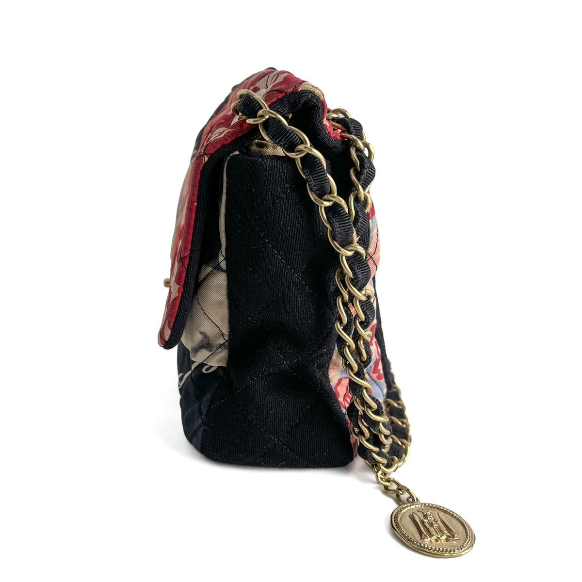 Second hand Chanel Classic Single Flap Patchwork Matelassè Cotton 2 - Ways Flap Crossbody Multicolor - Tabita Bags