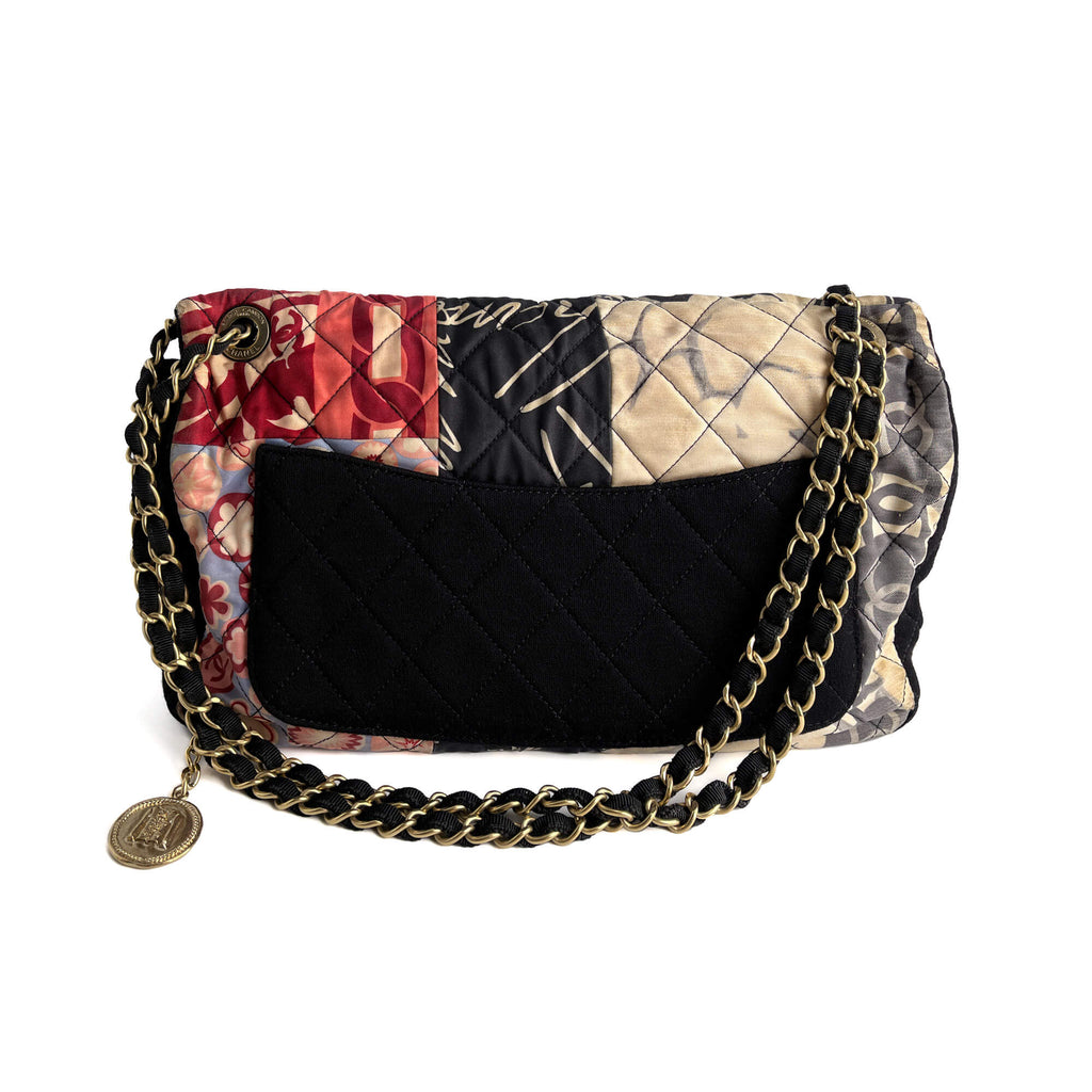Second hand Chanel Classic Single Flap Patchwork Matelassè Cotton 2 - Ways Flap Crossbody Multicolor - Tabita Bags