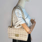 Second hand Chanel Classic Single Flap Small Chocolate bar Nylon Fabric 2 - Ways Flap Bag Champagne Gold - tone - Tabita Bags