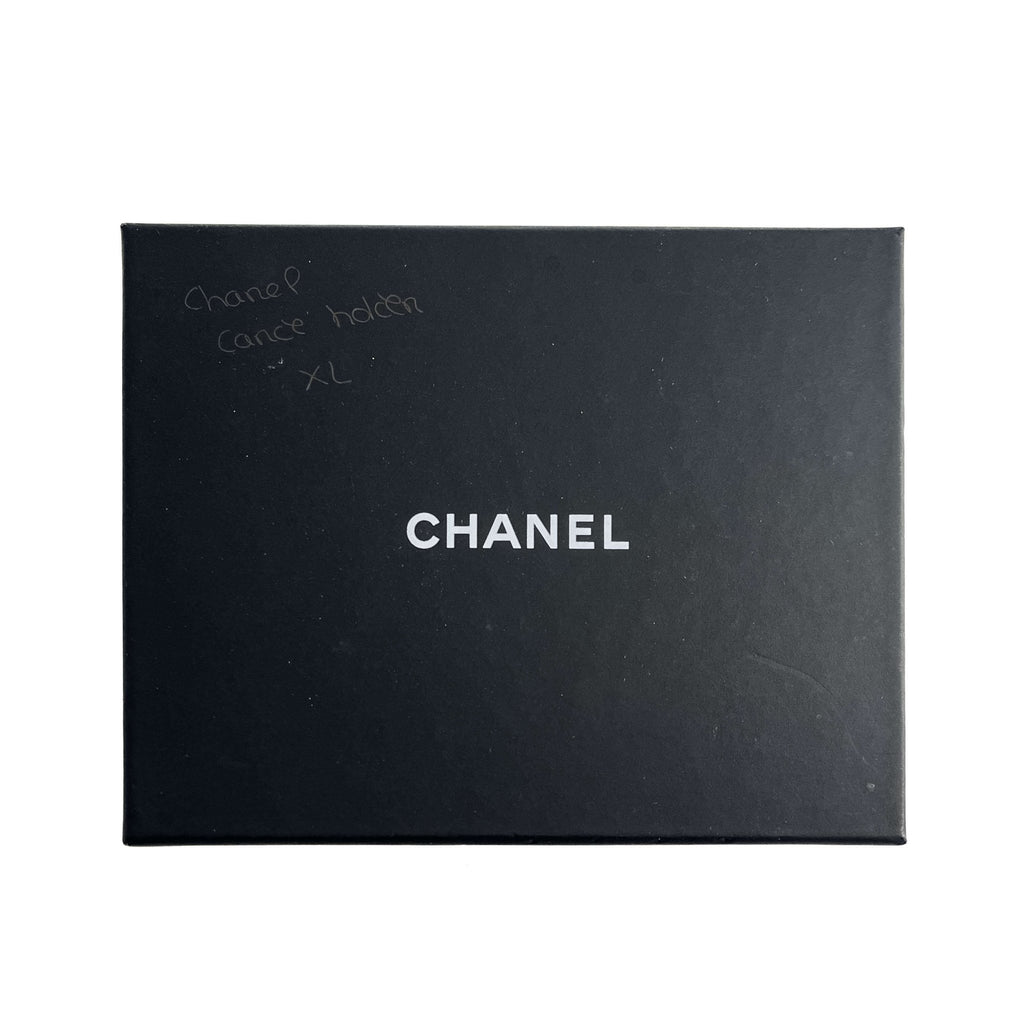 Second hand Chanel Classic Single Flap Small Matelassè Patent Leather Folding Wallet Black - Tabita Bags