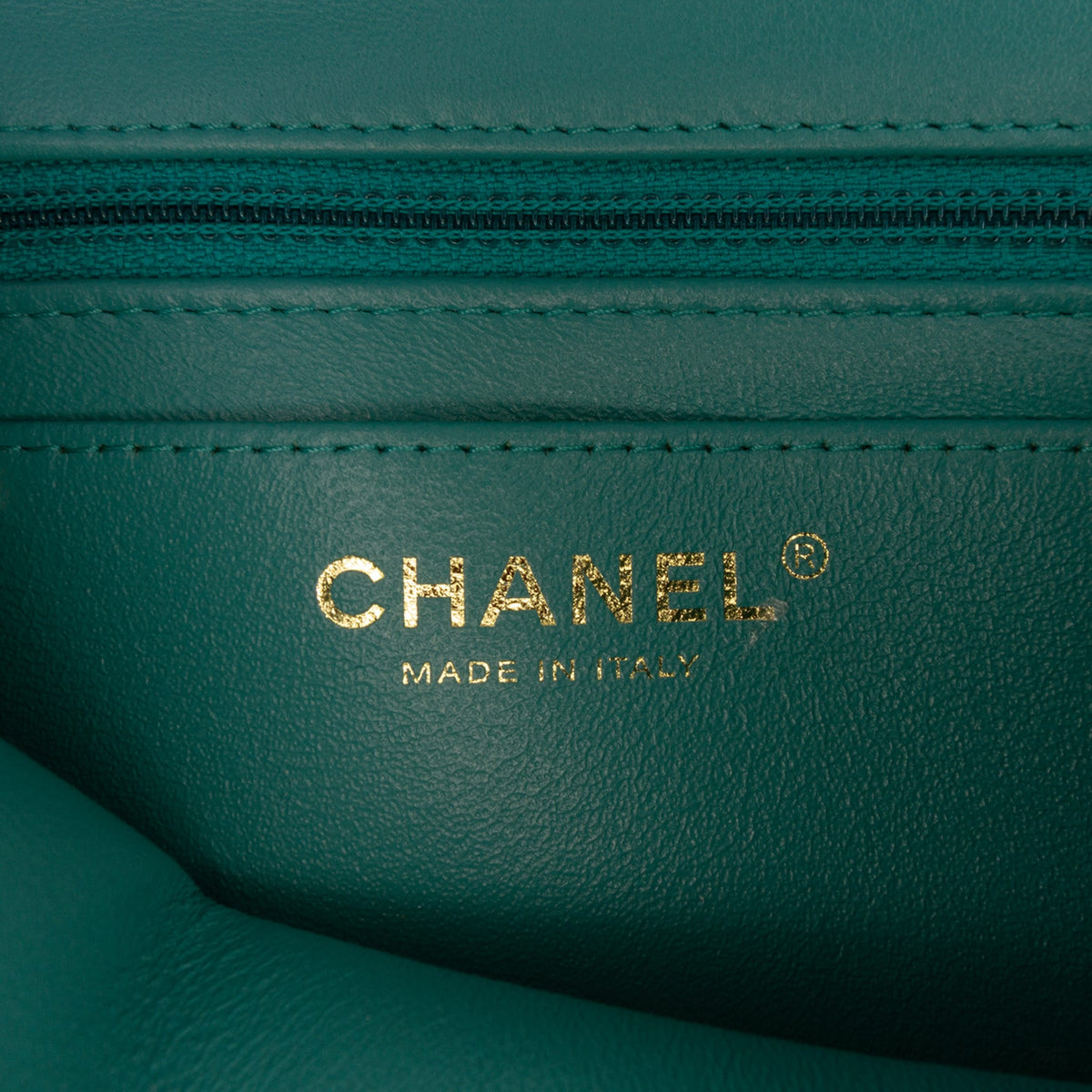 Second hand Chanel Classic Single Flap Square Lambskin Leather Matelassè Shoulder Bag Green - Tabita Bags