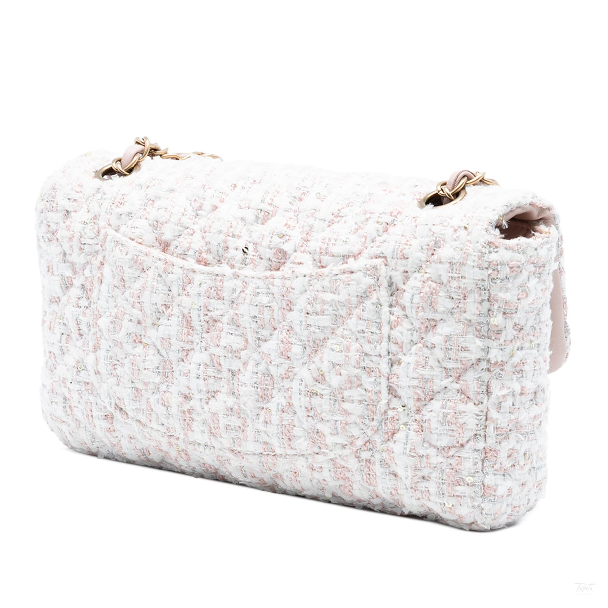 Second hand Chanel Classic Single Flap Tweed Matelassè Crossbody Pink - Tabita Bags