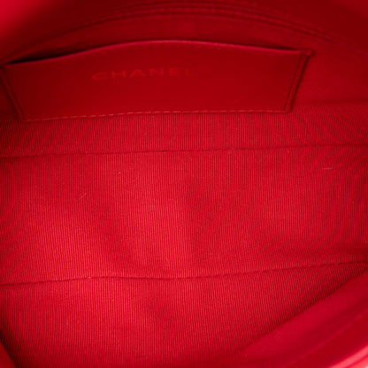 Second hand Chanel Coco Love Small Lambskin Leather Quilted Flap Shoulder Bag Red - Tabita Bags