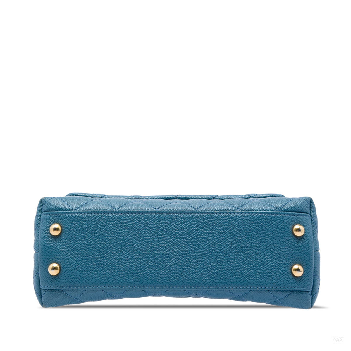 Second hand Chanel Coco Small Caviar Leather Top-handle Shoulder Bag Blue - Tabita Bags