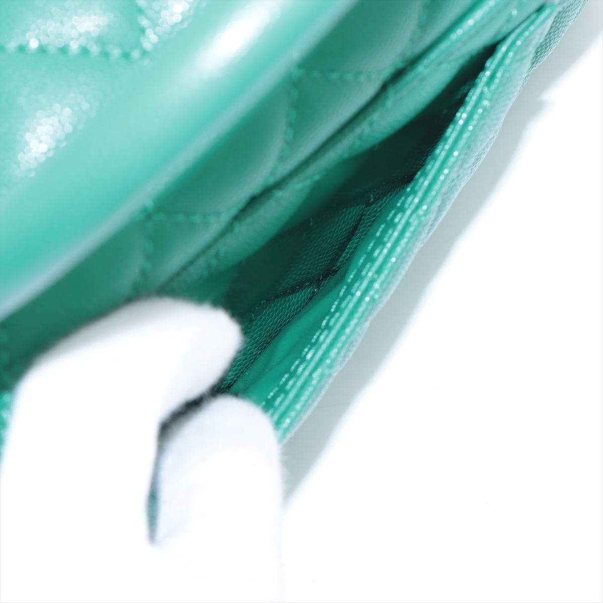 Second hand Chanel Coco Small Caviar Leather Top-handle Shoulder Bag Green - Tabita Bags