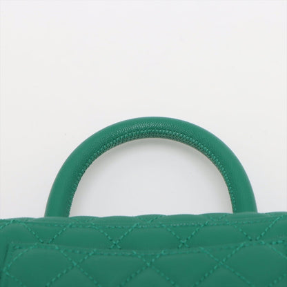 Second hand Chanel Coco Small Caviar Leather Top-handle Shoulder Bag Green - Tabita Bags