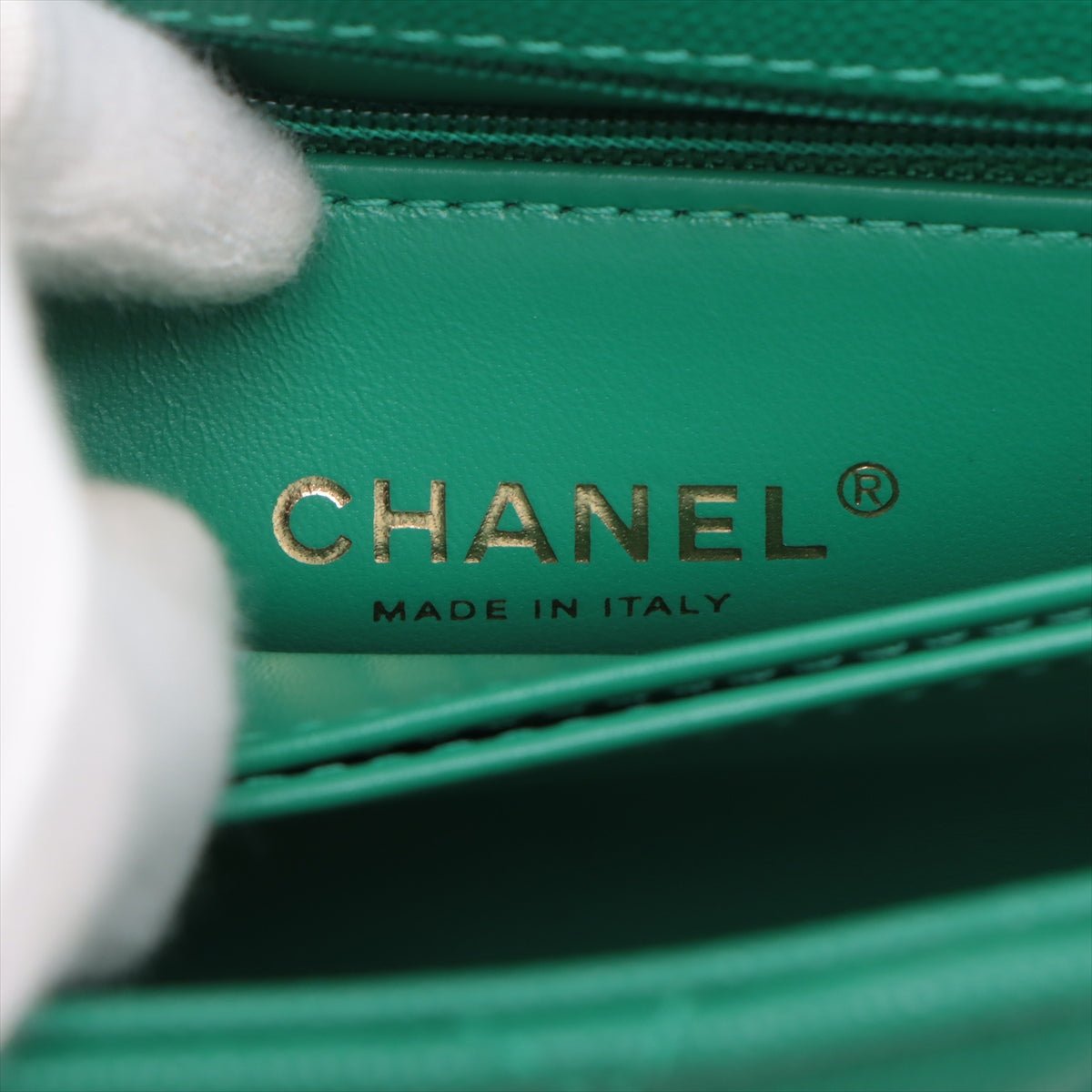 Second hand Chanel Coco Small Caviar Leather Top-handle Shoulder Bag Green - Tabita Bags
