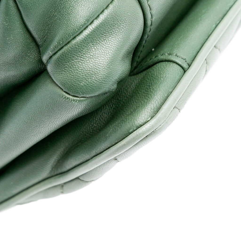 Second hand Chanel Daily Companion Medium Quilted Lambskin Leather Flap Shoulder Bag Green - Tabita Bags