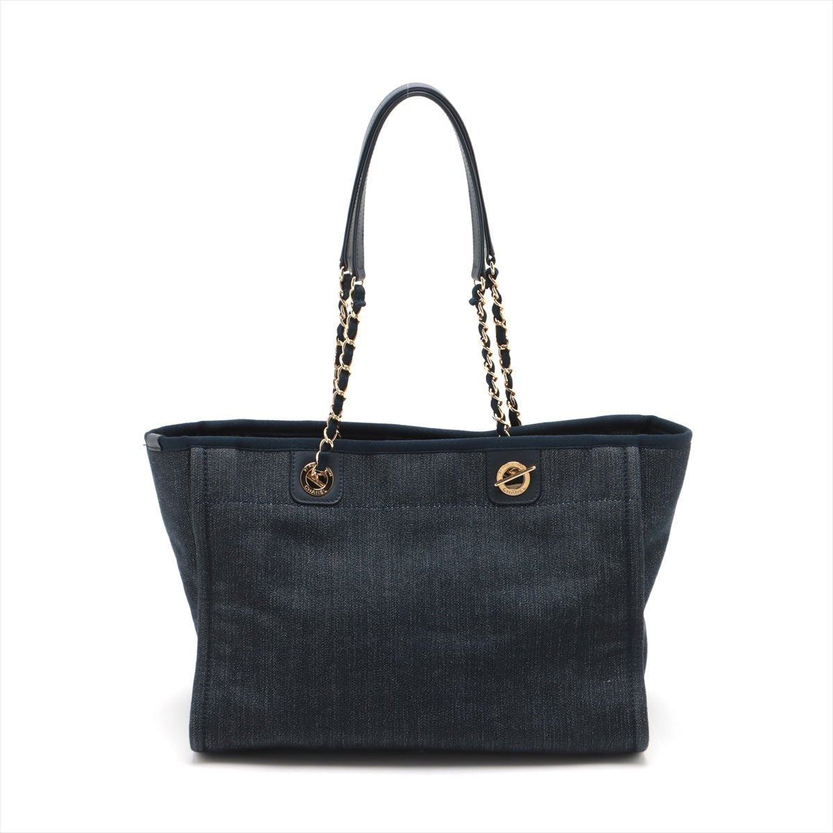 Second hand Chanel Deauville Small Denim Tote Bag Blue - Tabita Bags