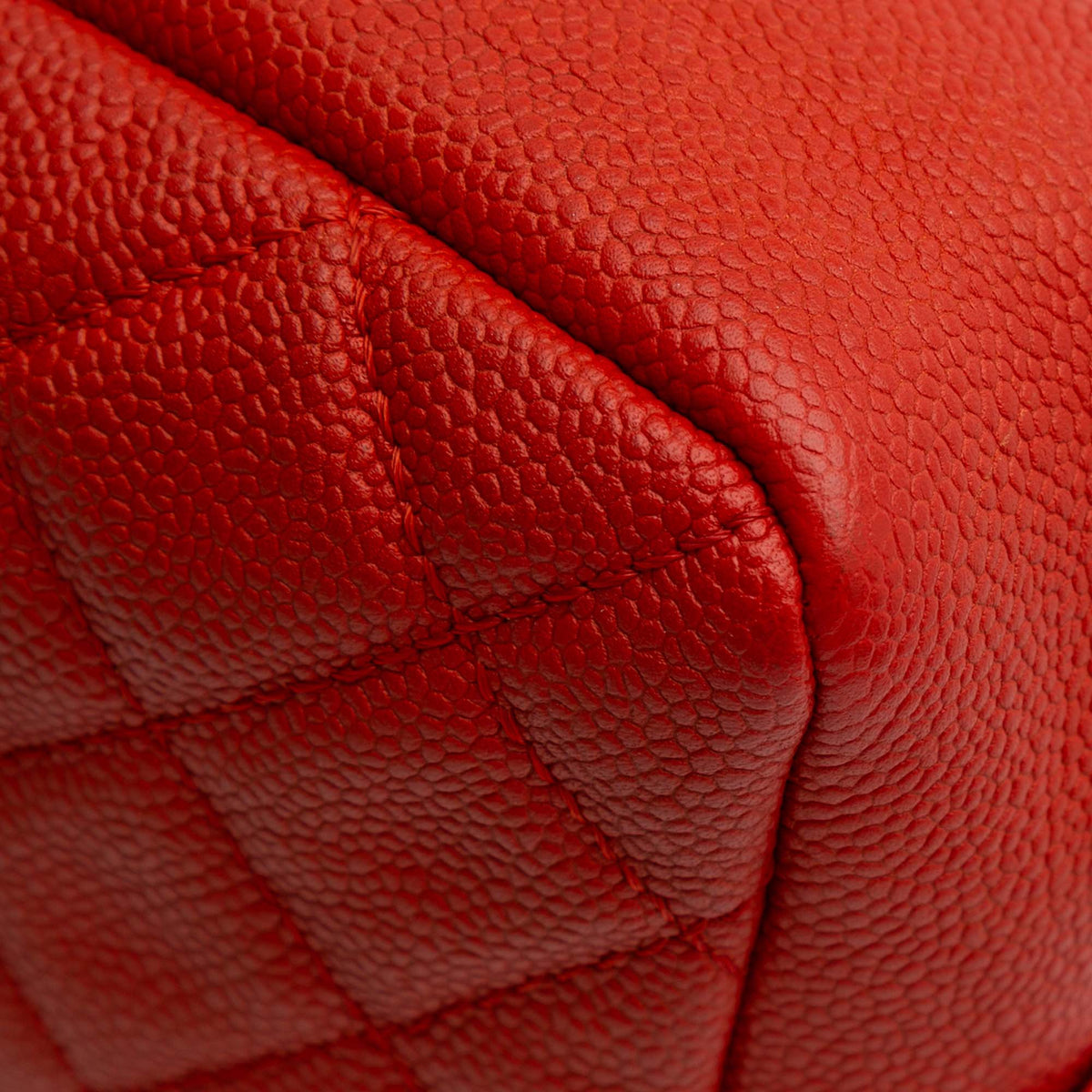 Second hand Chanel Easy Flap Medium Caviar Leather Quilted Shoulder Bag Orange - Tabita Bags