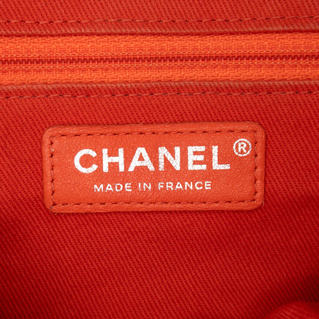Second hand Chanel Easy Flap Medium Caviar Leather Quilted Shoulder Bag Orange - Tabita Bags