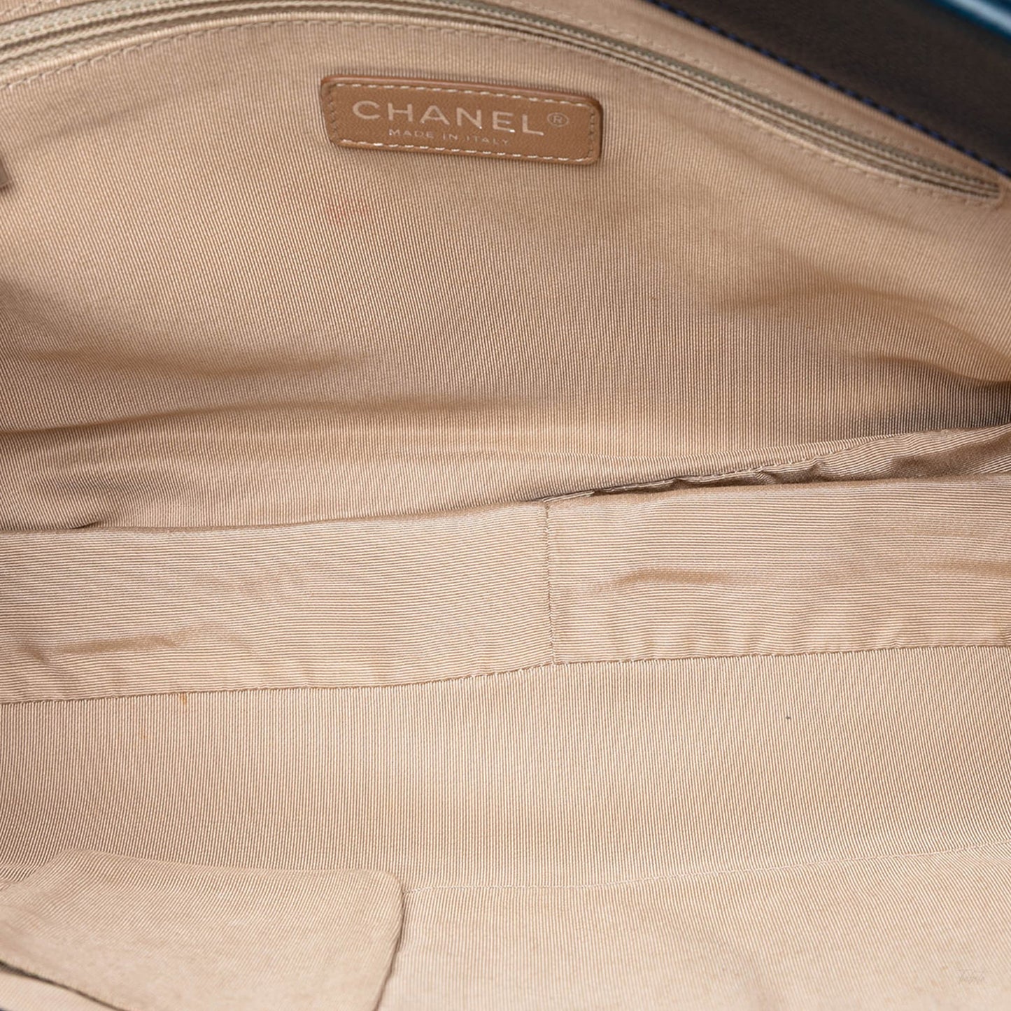 Second hand Chanel Expandable Tote Caviar Leather Matelassè Shoulder Bag Blue - Tabita Bags