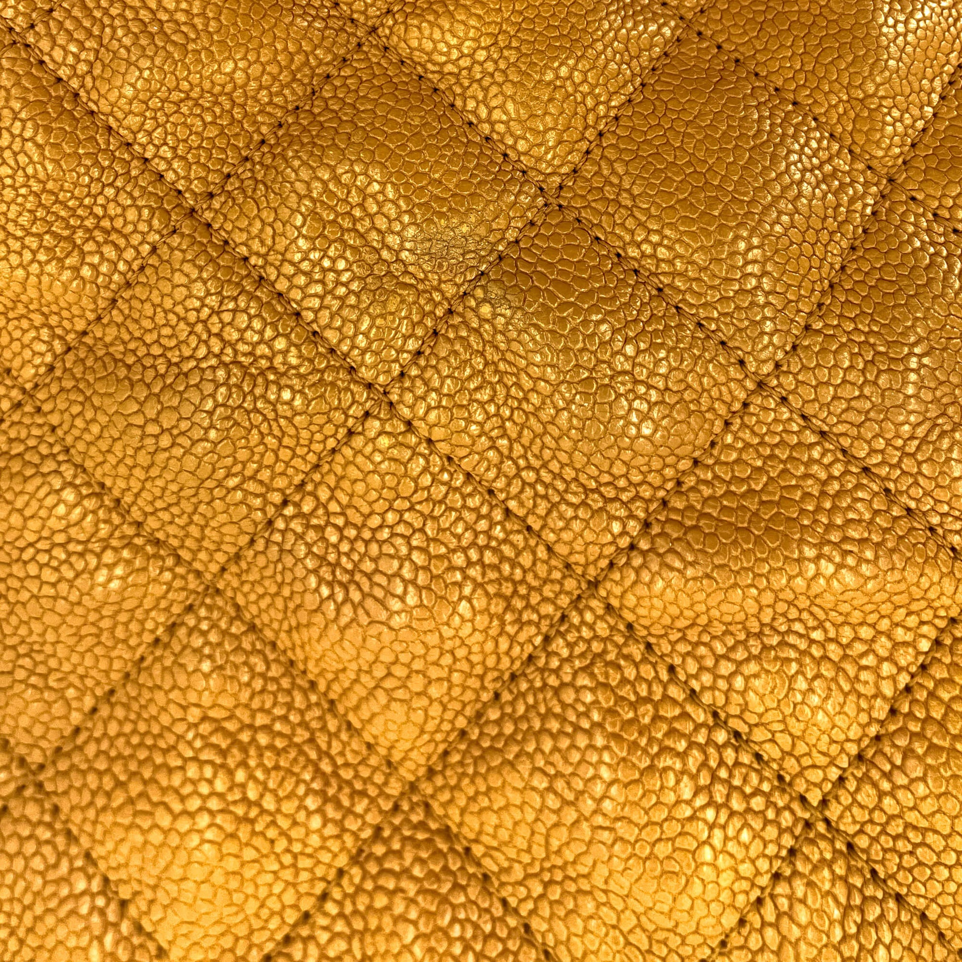 Second hand Chanel French Riviera Quilted Caviar Leather 2-Ways Hobo Bag Yellow - Tabita Bags