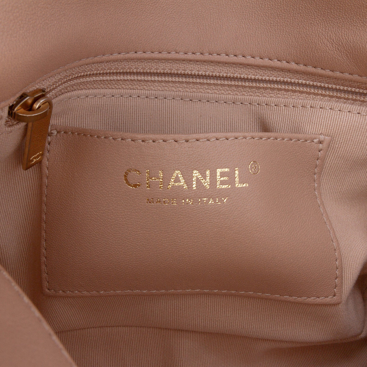 Second hand Chanel Funky Town Small Quilted Lambskin Leather Flap Shoulder Bag Brown - Tabita Bags