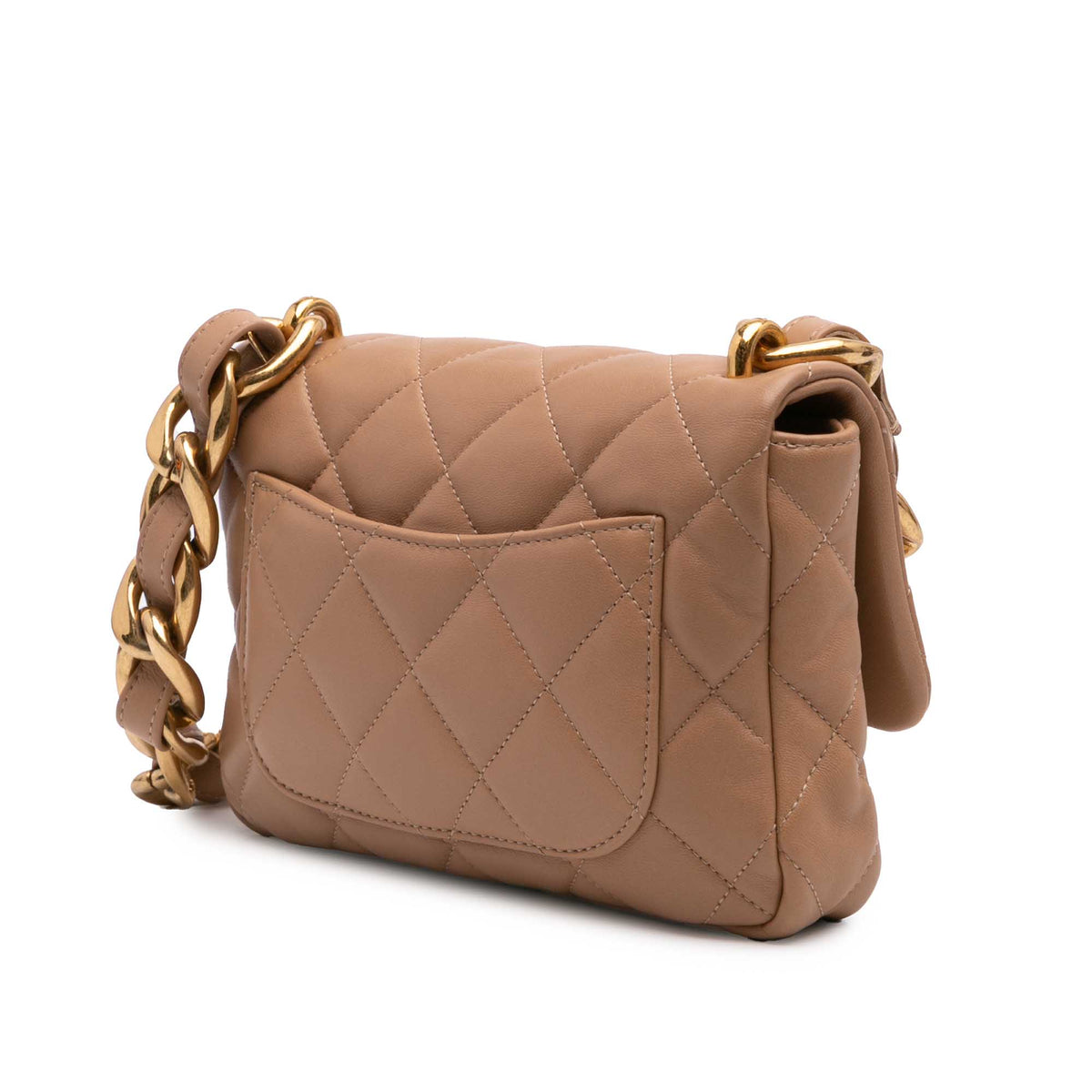 Second hand Chanel Funky Town Small Quilted Lambskin Leather Flap Shoulder Bag Brown - Tabita Bags