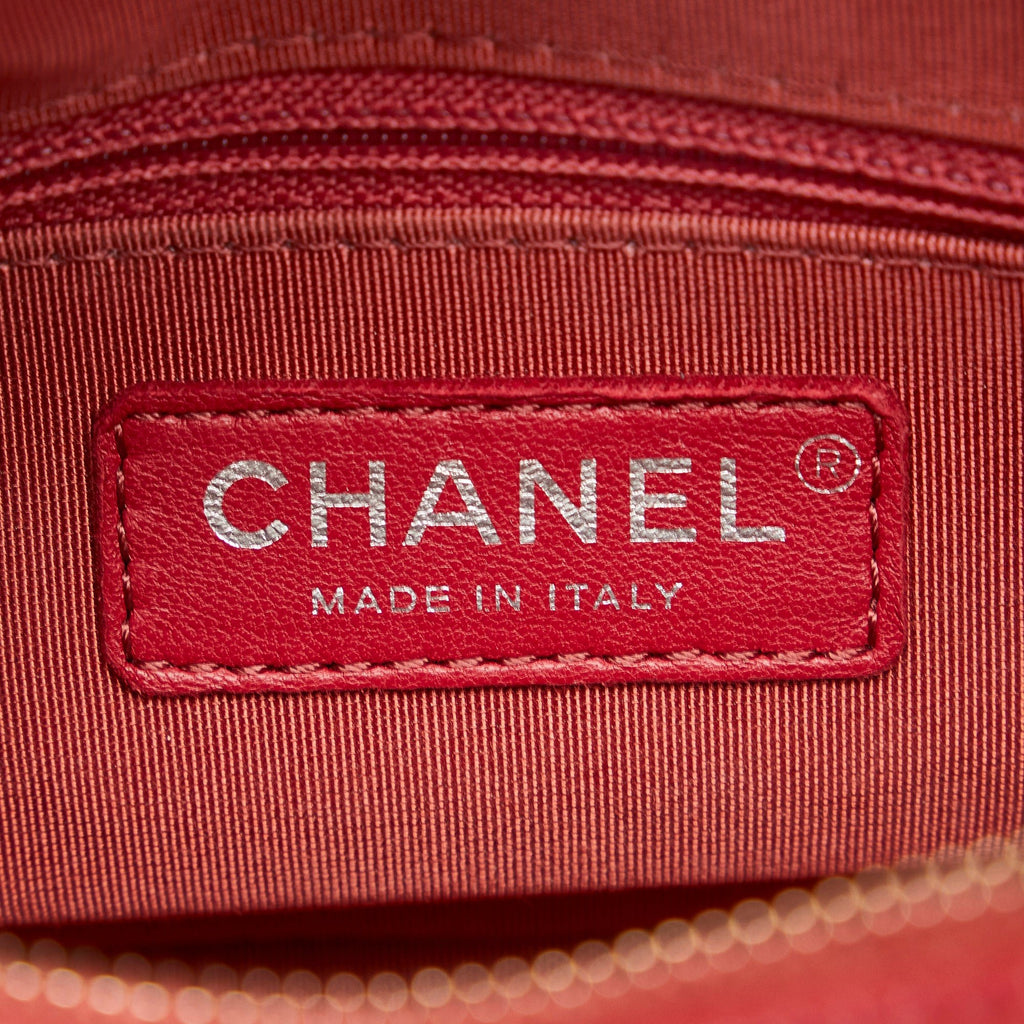 Second hand Chanel Gabrielle Chevron Lambskin Leather Shoulder Bag Orange - Tabita Bags