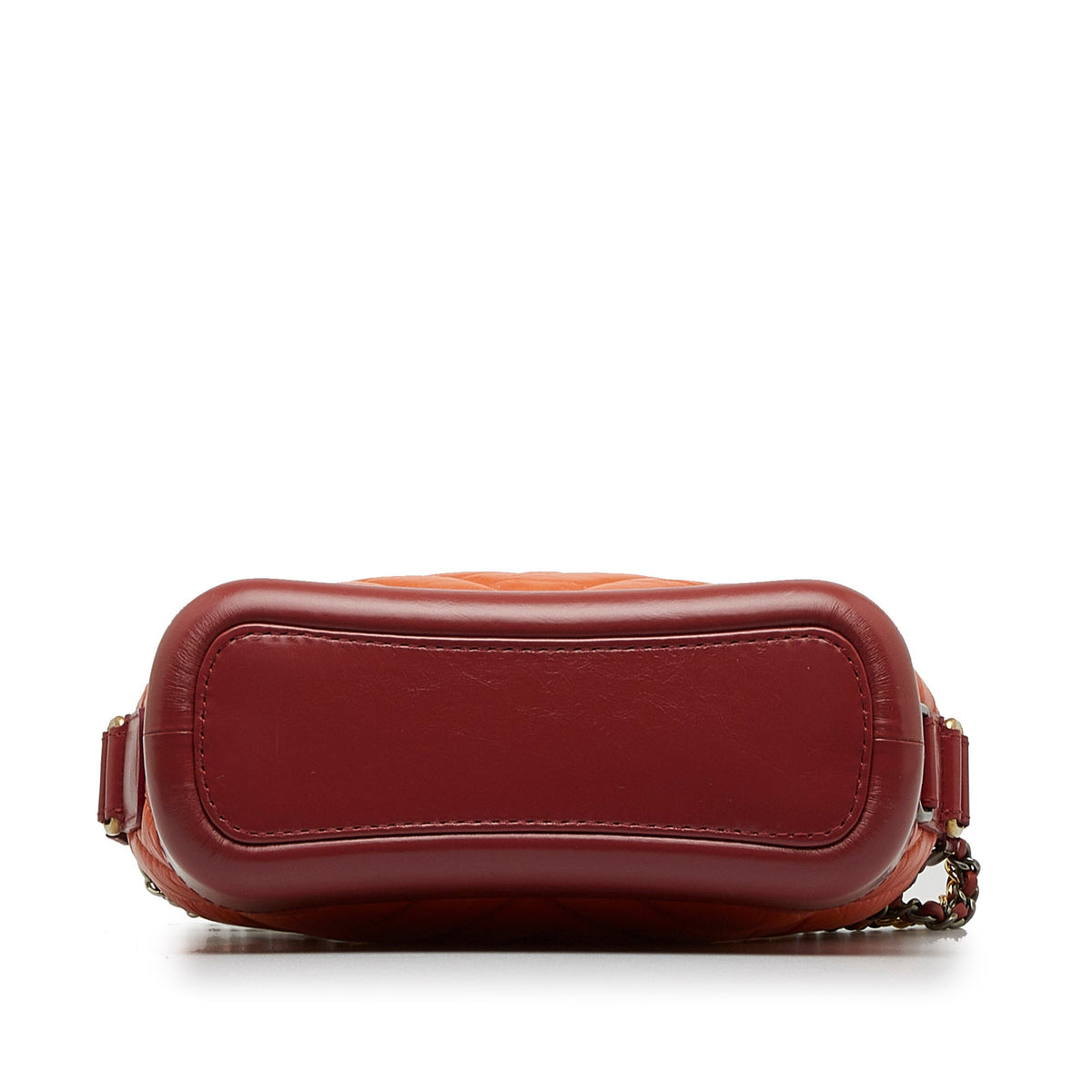 Second hand Chanel Gabrielle Chevron Lambskin Leather Shoulder Bag Orange - Tabita Bags