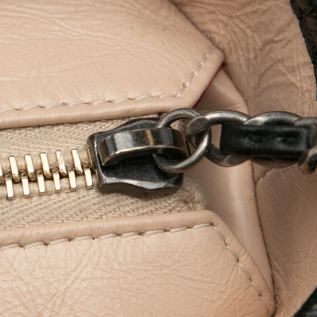 Second hand Chanel Gabrielle Medium Lambskin Leather Matelassè Shoulder Bag Brown - Tabita Bags