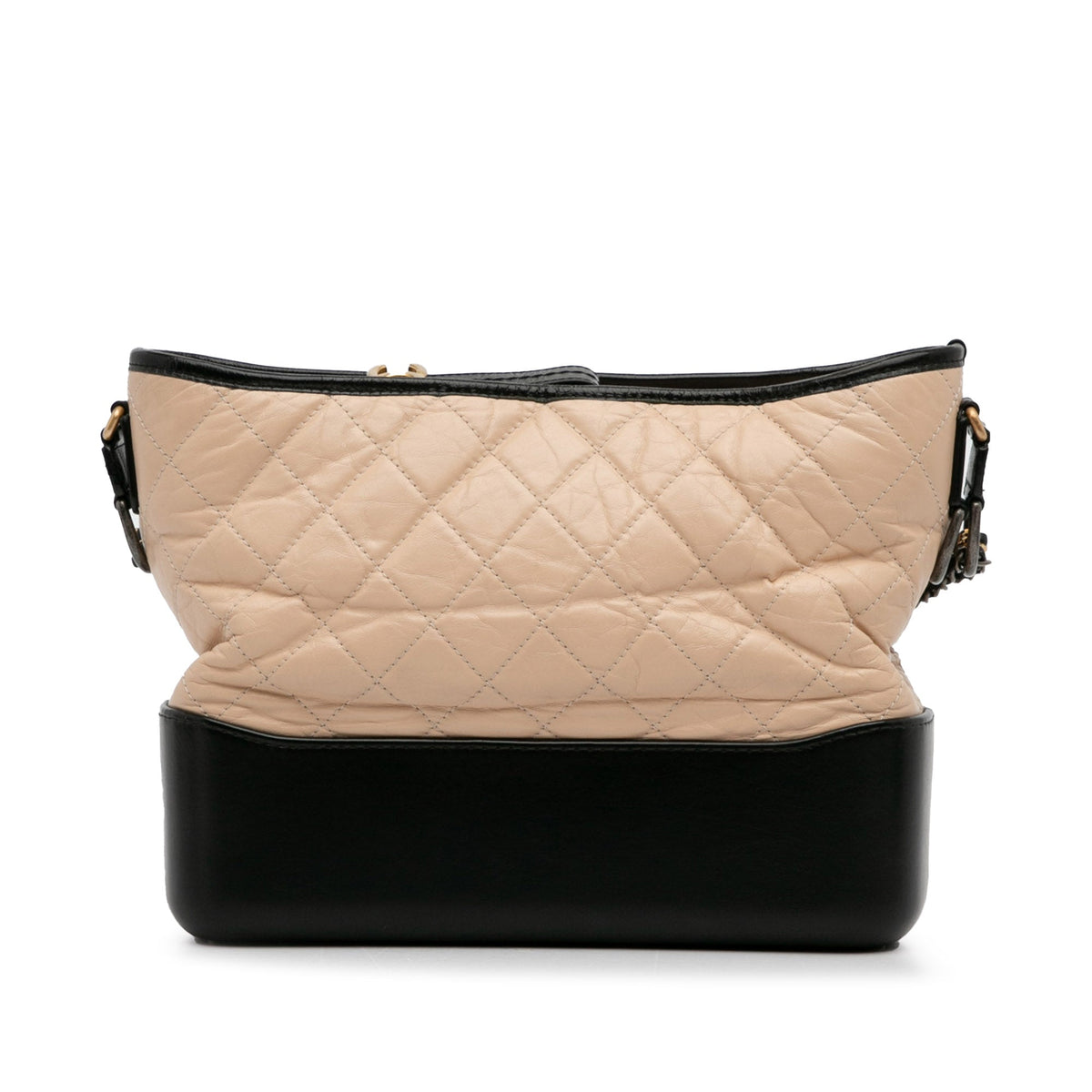 Second hand Chanel Gabrielle Medium Lambskin Leather Matelassè Shoulder Bag Brown - Tabita Bags