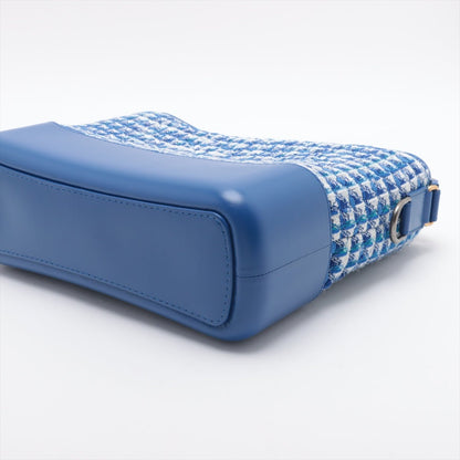 Second hand Chanel Gabrielle Medium Lambskin Leather Matelassè Shoulder Bag Tweed Blue - Tabita Bags