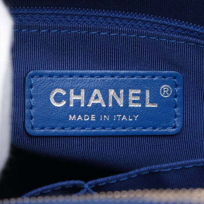 Second hand Chanel Gabrielle Medium Lambskin Leather Matelassè Shoulder Bag Tweed Blue - Tabita Bags