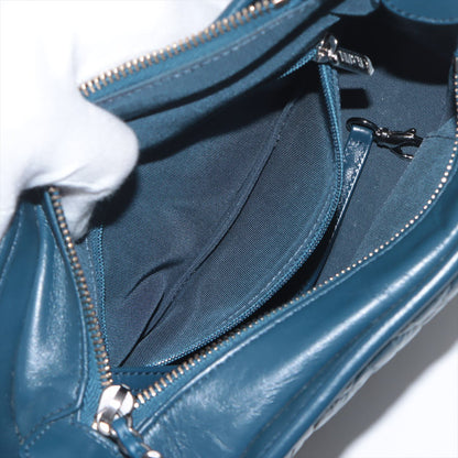 Second hand Chanel Gabrielle Small Lambskin Leather Chevron Shoulder Bag Blue - Tabita Bags