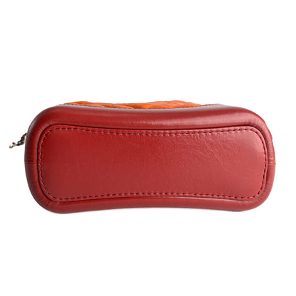 Second hand Chanel Gabrielle Small Lambskin Leather Chevron Shoulder Bag Orange - Tabita Bags