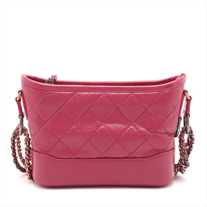 Second hand Chanel Gabrielle Small Lambskin Leather Chevron Shoulder Bag Pink - Tabita Bags