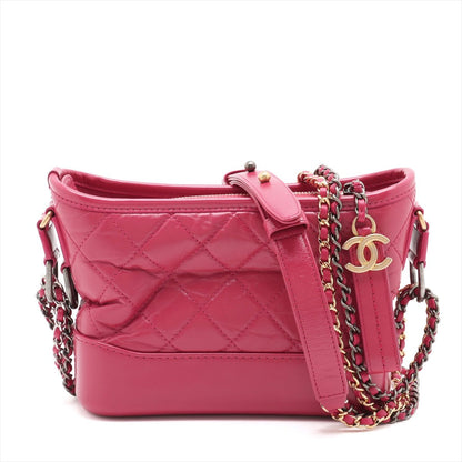 Second hand Chanel Gabrielle Small Lambskin Leather Chevron Shoulder Bag Pink - Tabita Bags