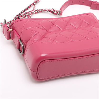 Second hand Chanel Gabrielle Small Lambskin Leather Chevron Shoulder Bag Pink - Tabita Bags