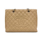 Second hand Chanel GST Quilted Caviar Leather Shopper Bag Beige - Tabita Bags