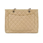 Second hand Chanel GST Quilted Caviar Leather Shopper Bag Beige - Tabita Bags