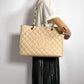 Second hand Chanel GST Quilted Caviar Leather Shopper Bag Beige - Tabita Bags