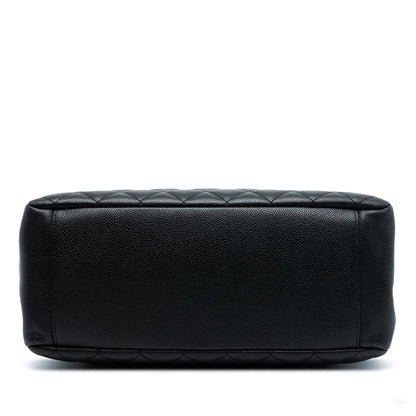 Second hand Chanel GST Quilted Caviar Leather Shopper Bag Black - Tabita Bags