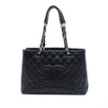 Second hand Chanel GST Quilted Caviar Leather Shopper Bag Black - Tabita Bags